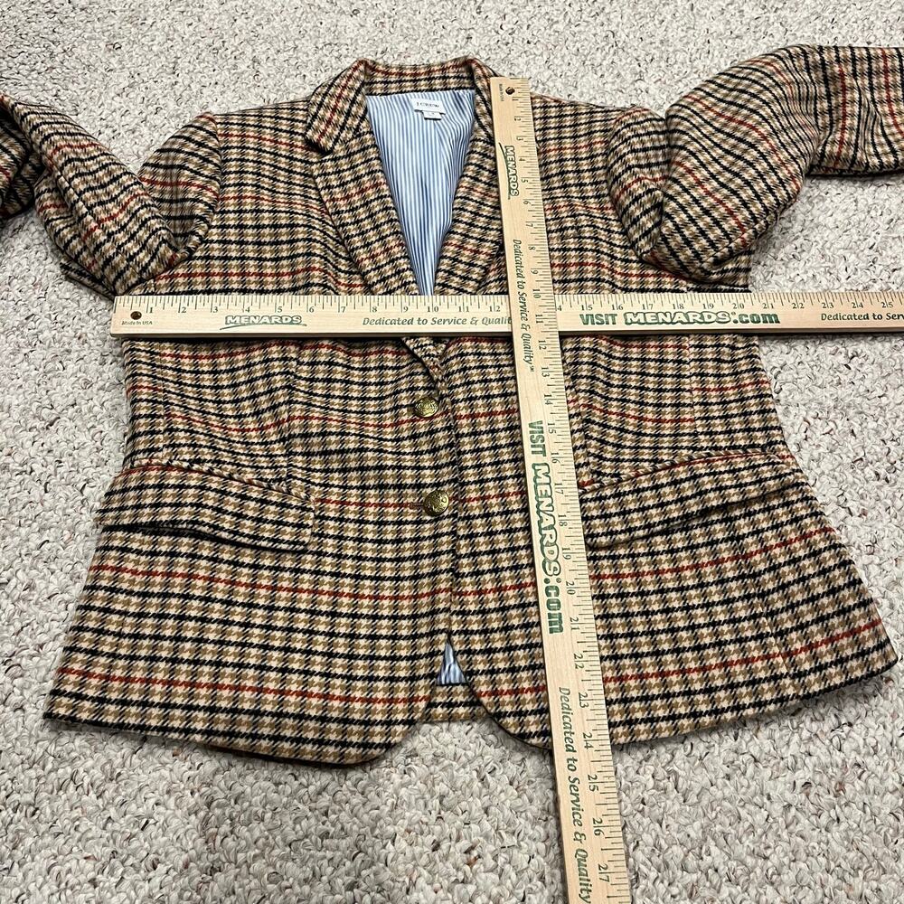 J Crew Herringbone Schoolboy Blazer 14 Wool Blend Old Money Classic Preppy - Picture 4 of 8